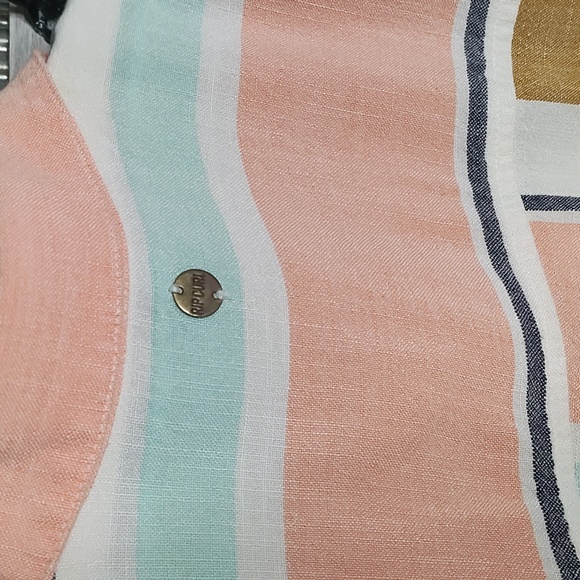 Rip curl striped button-down cap sleeve dress size xs - Picture 5 of 6